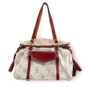 Dooney and Bourke Florentine Jacquard The Smith Bag Large in Red Monogram